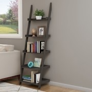 HASTINGS HOME Hastings Home 5-Tier Ladder Bookshelf, Slate Gray 420657LYO